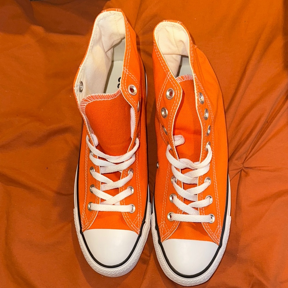 Converse Orange and White High-Tops